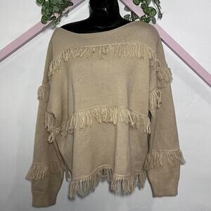 Boho sweater fairy cottage cabin core earthy ethereal shaggy festival spring S M